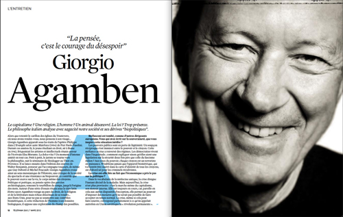 giorgio agamben télérama france 2012